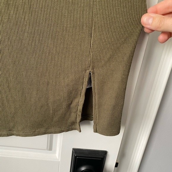 Nordstrom BP Army Green Ribbed Mini Dress - Picture 4 of 5